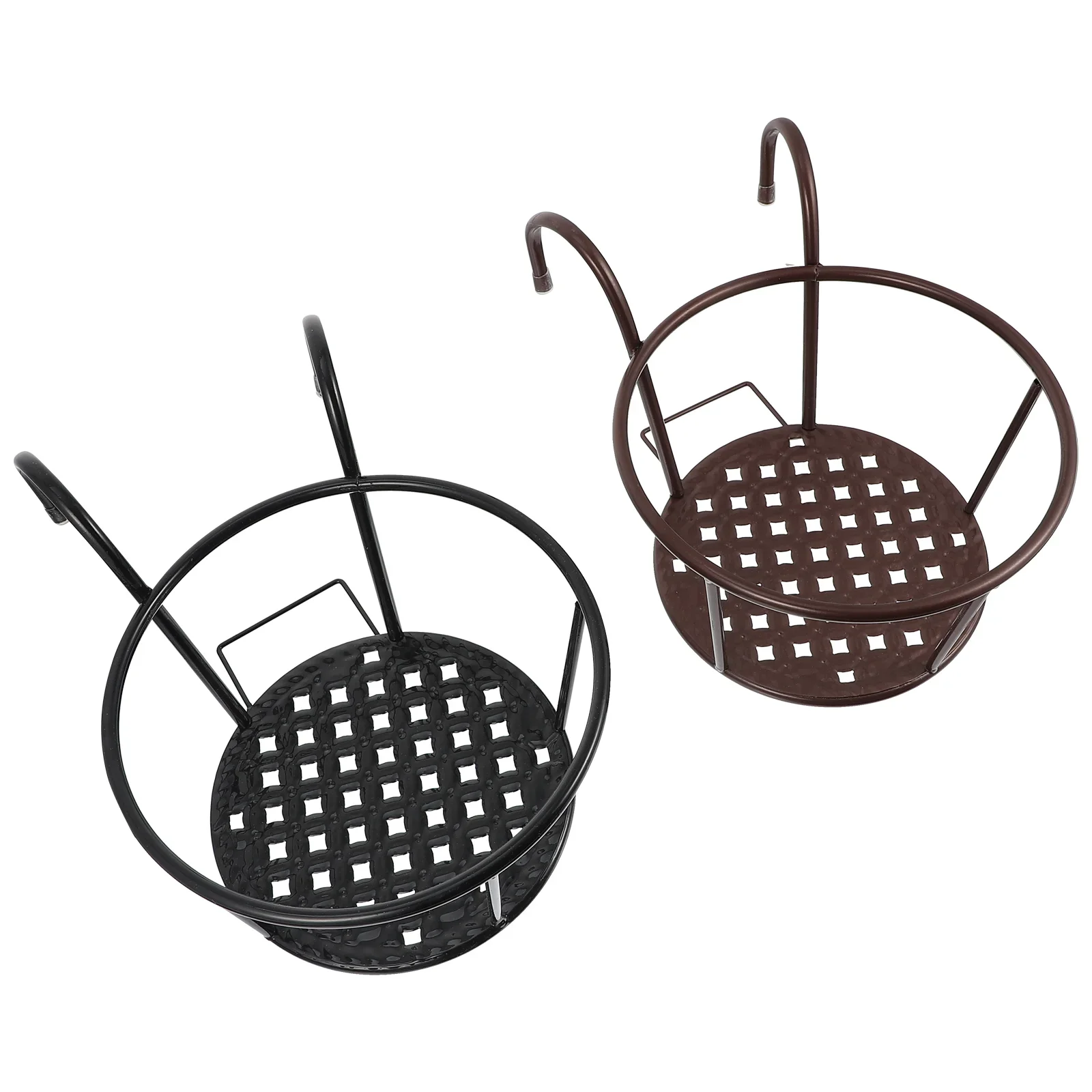 2 Pcs Iron Flower Pot Stand Wall Hanging Balcony Planter Rack Potted Holder Dorm Plant Shelf Home Furniture Outdoor Garden Decor