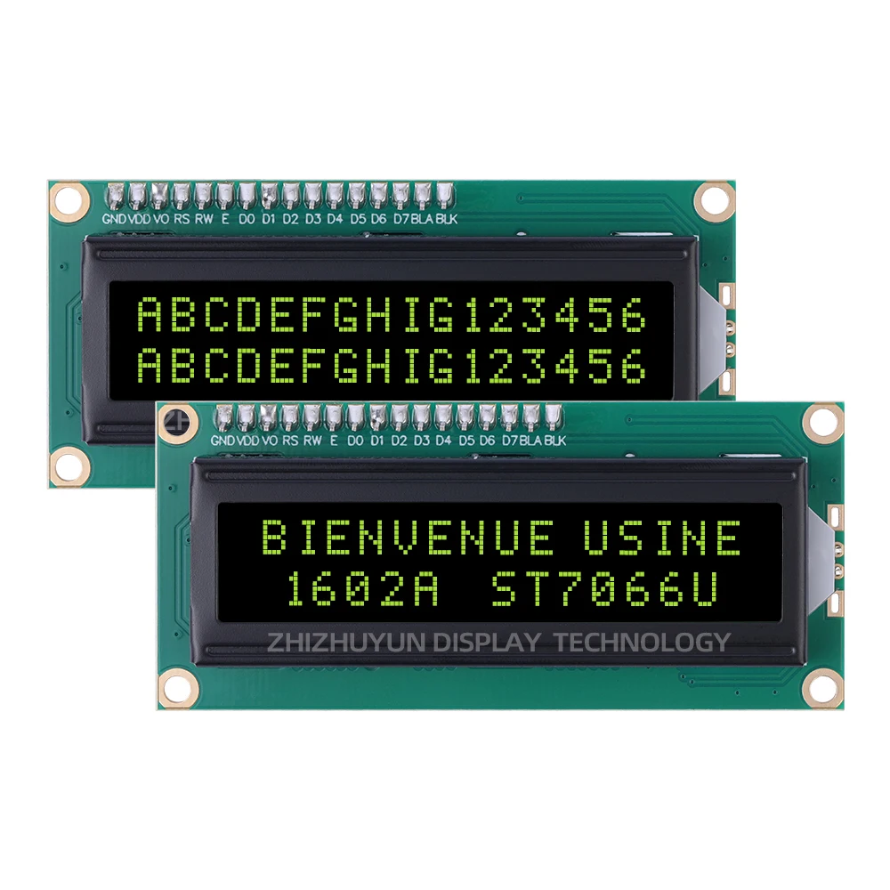 Placa adaptadora IIC 1602A, módulo LCD de caracteres europeos, BTN, película negra, texto blanco, pantalla monocromática 16x2, interfaz IIC 12C 5V