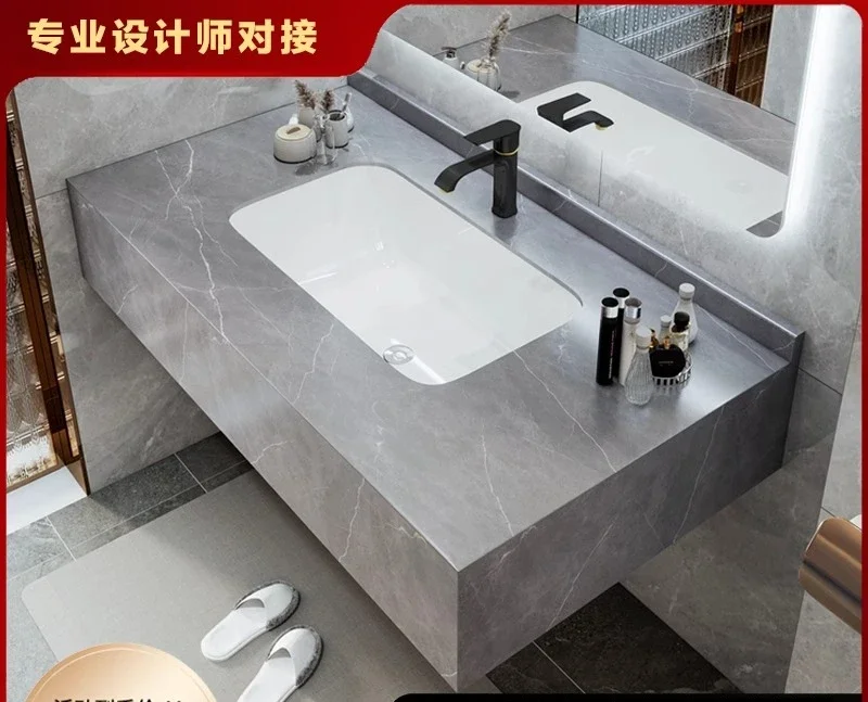 

Керамическая встроенная раковина из каменной плиты для маленькой квартиры, туалет на заказ, гостиничная ванная комната, столешница для мытья, удерживающая воду, шиферная мойка