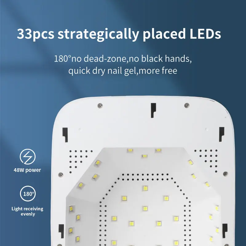 48W Rechargeable UV LED Nail Lamp Professional UV Light with Auto Sensor 4 Timer Settings Cordless Nail Dryer for Salon & Home