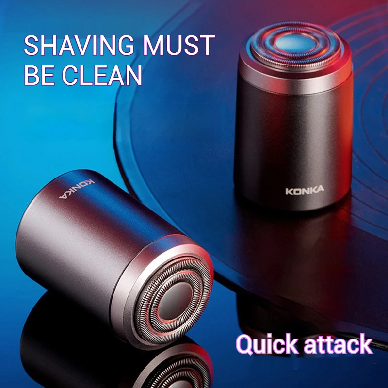 Alat cukur listrik USB kecil tampilan digital cerdas logam portabel pengisian cepat secara keseluruhan IPX7 pencukur daya kuat tahan air