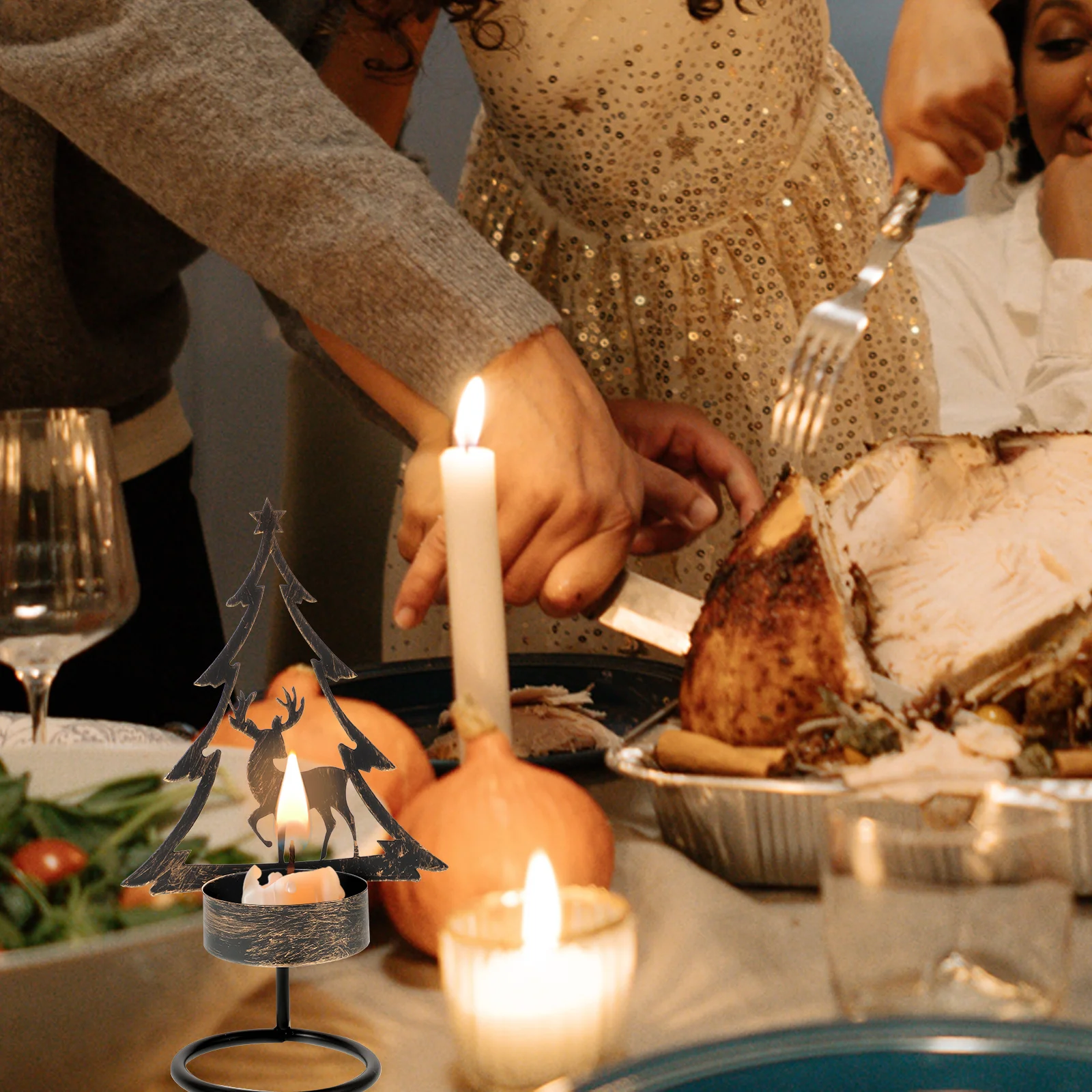 

Iron Holder Candlestick Holders Decorate Ornaments Candlesticks Retro Tabletop Decoration