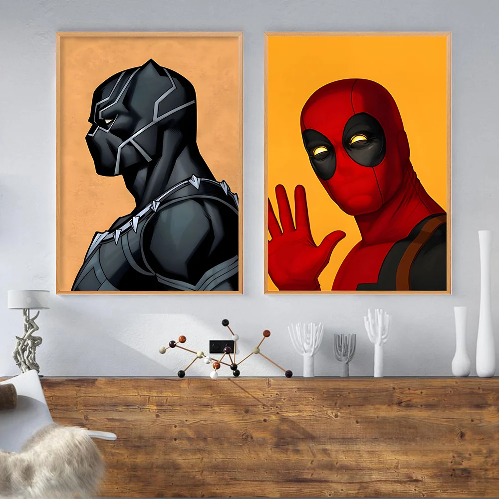 Disney Marvel Movie Superhero Wall Art Posters SpiderMan Iron Man Simple Home Decor Canvas Painting Mural Prints Pictures