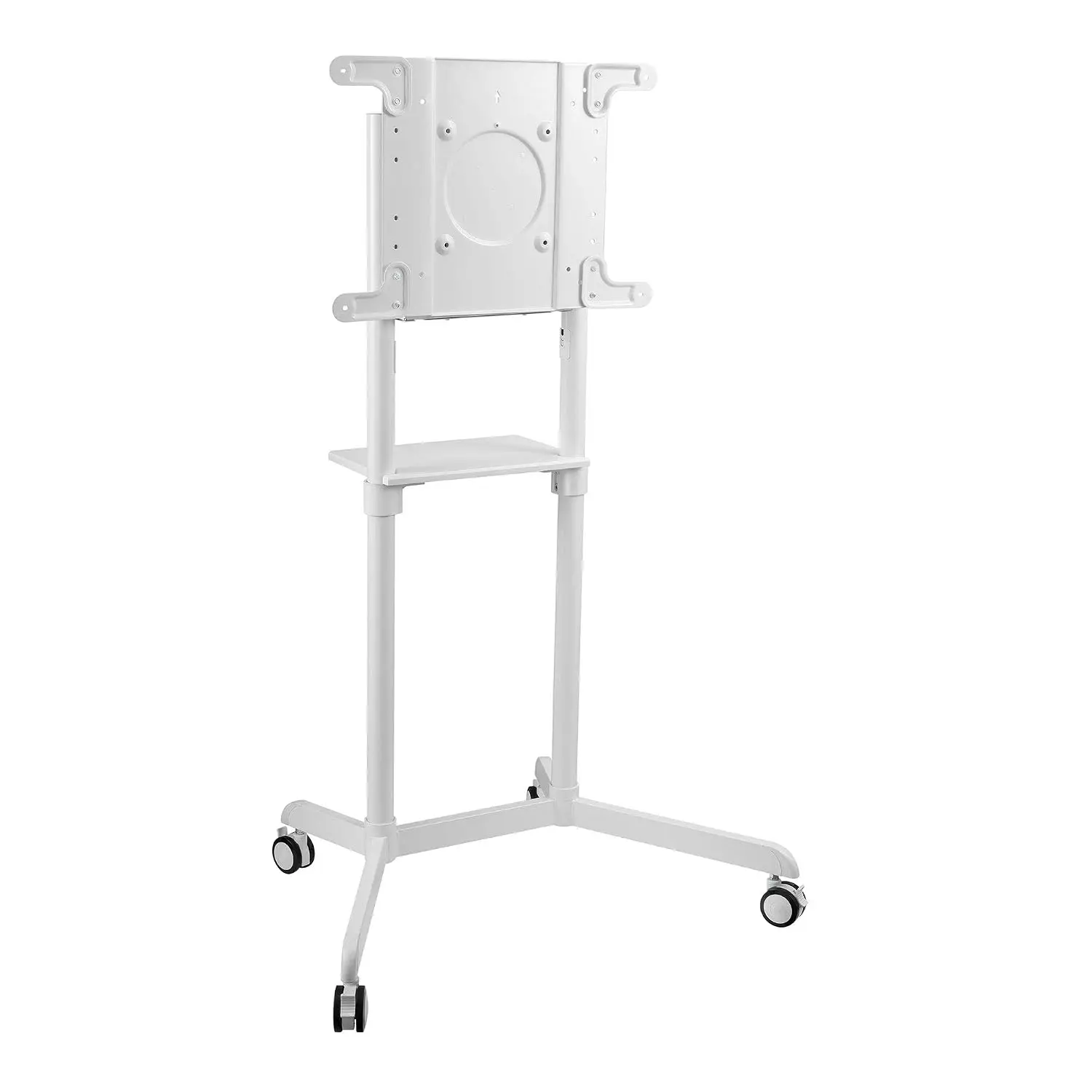 Rolling TV Stand with Shelf, Cable Management, Portrait & Landscape Rotation, Locking Wheels, 37
