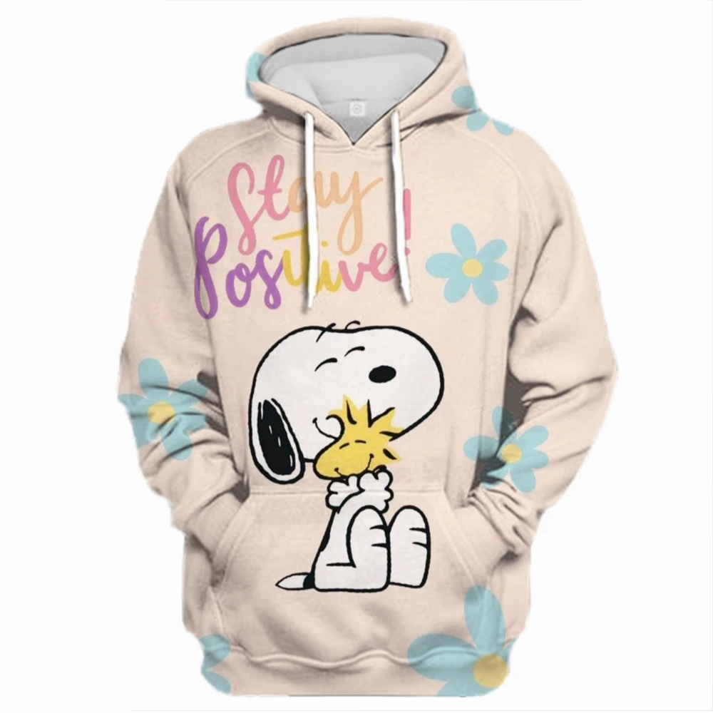 Snoopy Coffee Women\'s Hoodie Cartoon Print Harajuku Long Sleeve Cute Hoodie Casual Loose Sweatshirt Fashion Tops Clothing