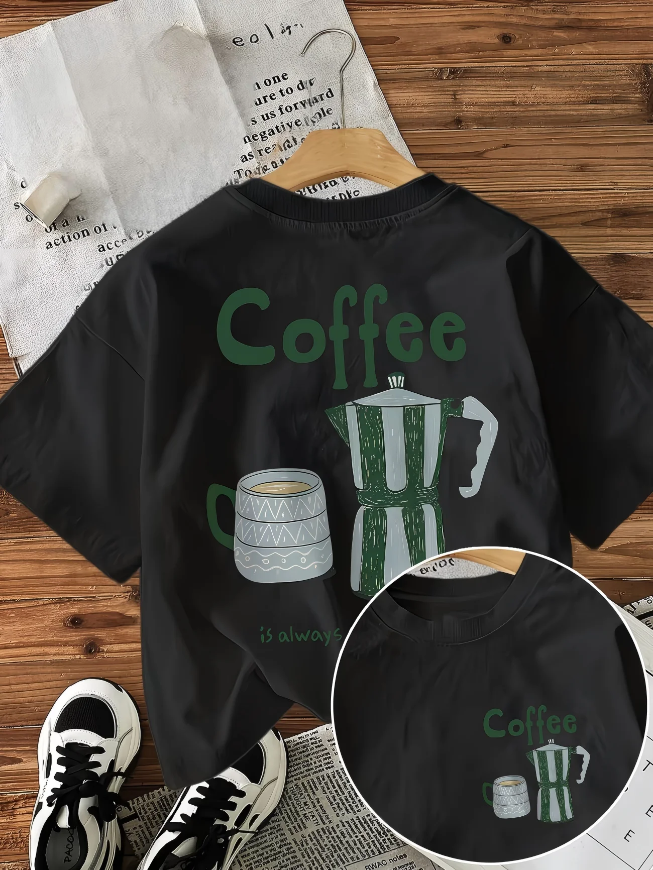 Coffee Is Always A Good Idea T-Shirt Moka Pot Graphic Tee Summer Short Sleeve Coffee Lover Gift Aesthetic Harajuku Fashion Tops