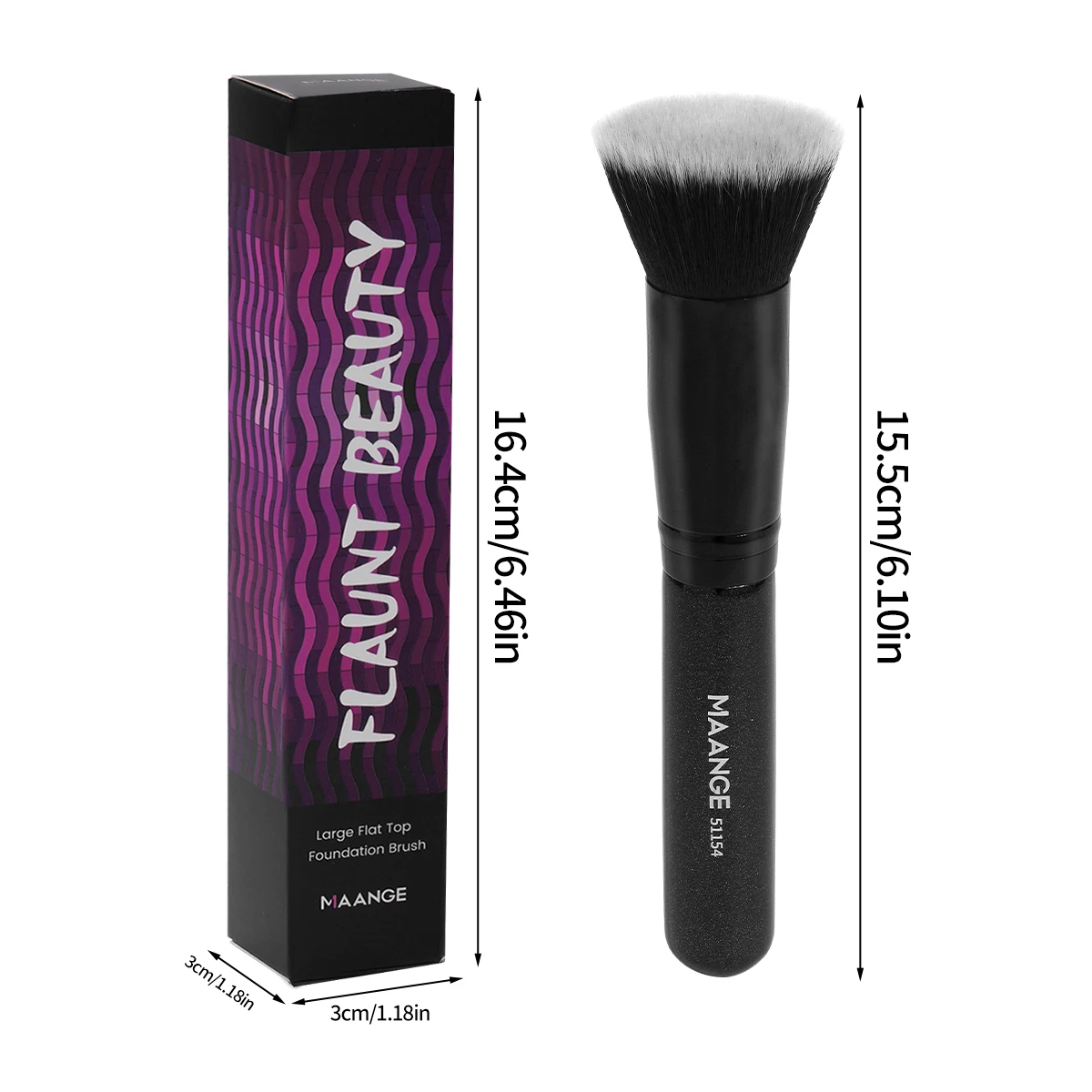 MAANGE 1PCS Foundation Makeup Brushes Flat Synthetic Hair Face Contour Foundation Liquid Cream Bronzer Buffing Makeup Tool