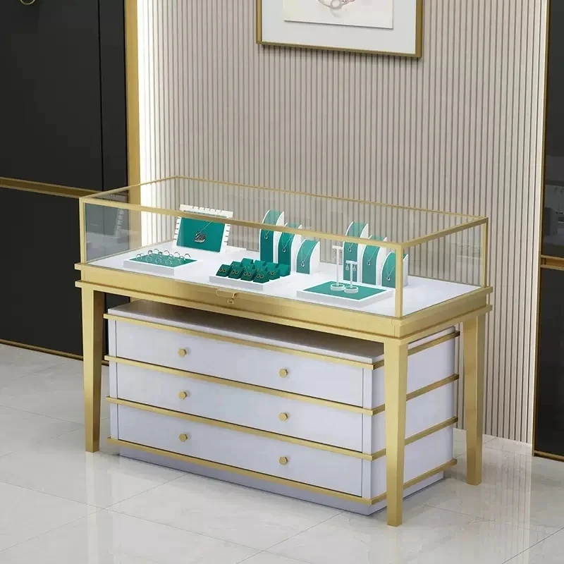 custom.Professional Factory High End Retail Showcases Counter Nice Design Big Space Swing Open Rear Glasses Display Cabine