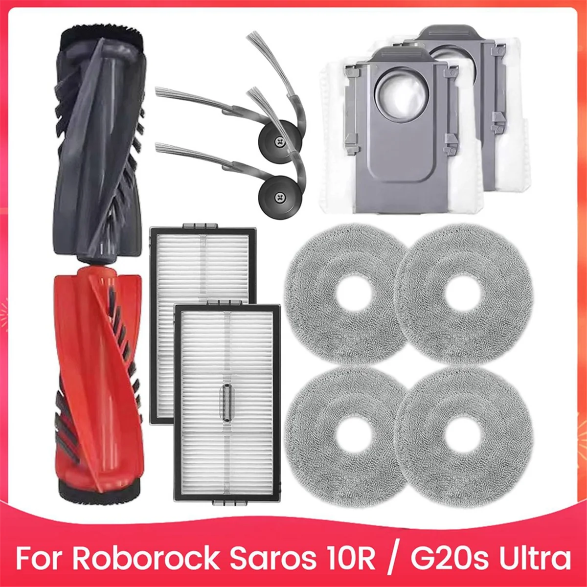 Roborock Saros 10R / G20s 울트라 로봇 진공 청소기 부품 메인 사이드 브러시 HEPA 필터 용 AAA87 교체 액세서리