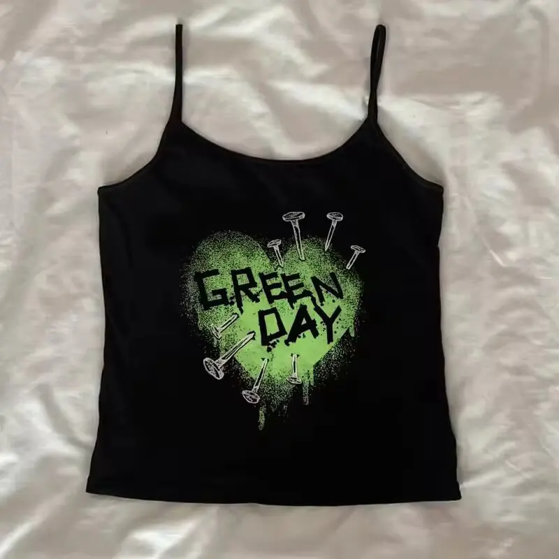 System Of A Down Hand Print Women Crop Cami Top Y2K Rock Band Slim Fit Spaghetti Strap Sleeveless Vintage Grunge Tank Top