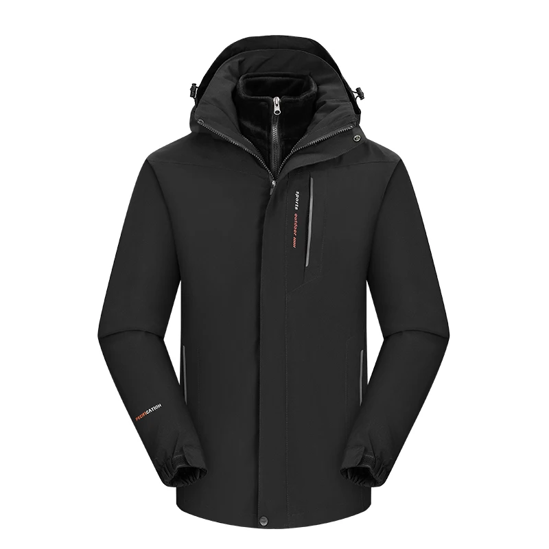 Мужской уличный бархатный ветрозащитный альпинистский костюм, мужской комплект из двух предметов «три в одном», уличные водонепроницаемые дорожные куртки для кемпинга