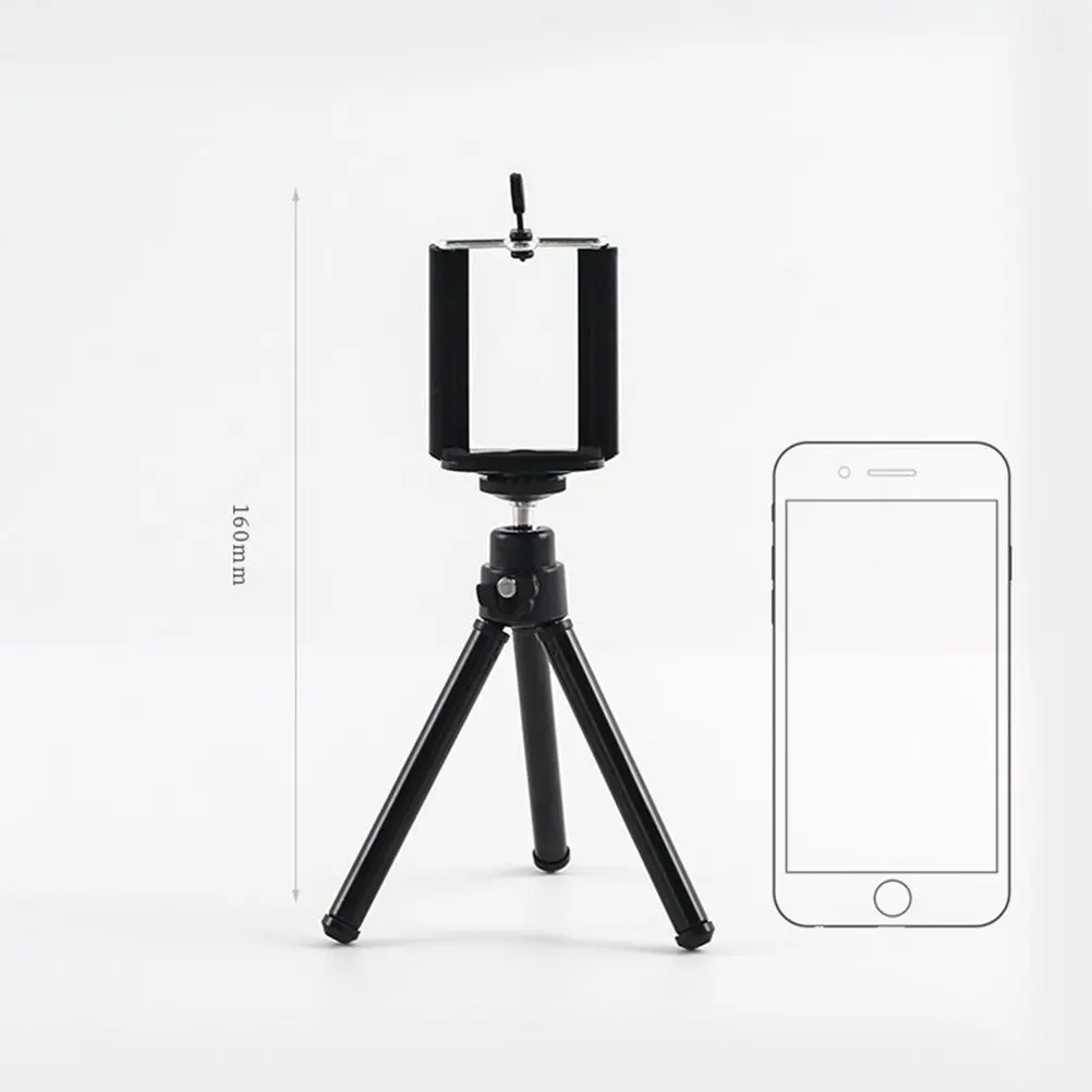 Mini Mobile Phone Tripod Retractable 2 Section Aluminum Bracket Desktop Selfie Stand for Smartphones Under 6 Inch Compact Phone