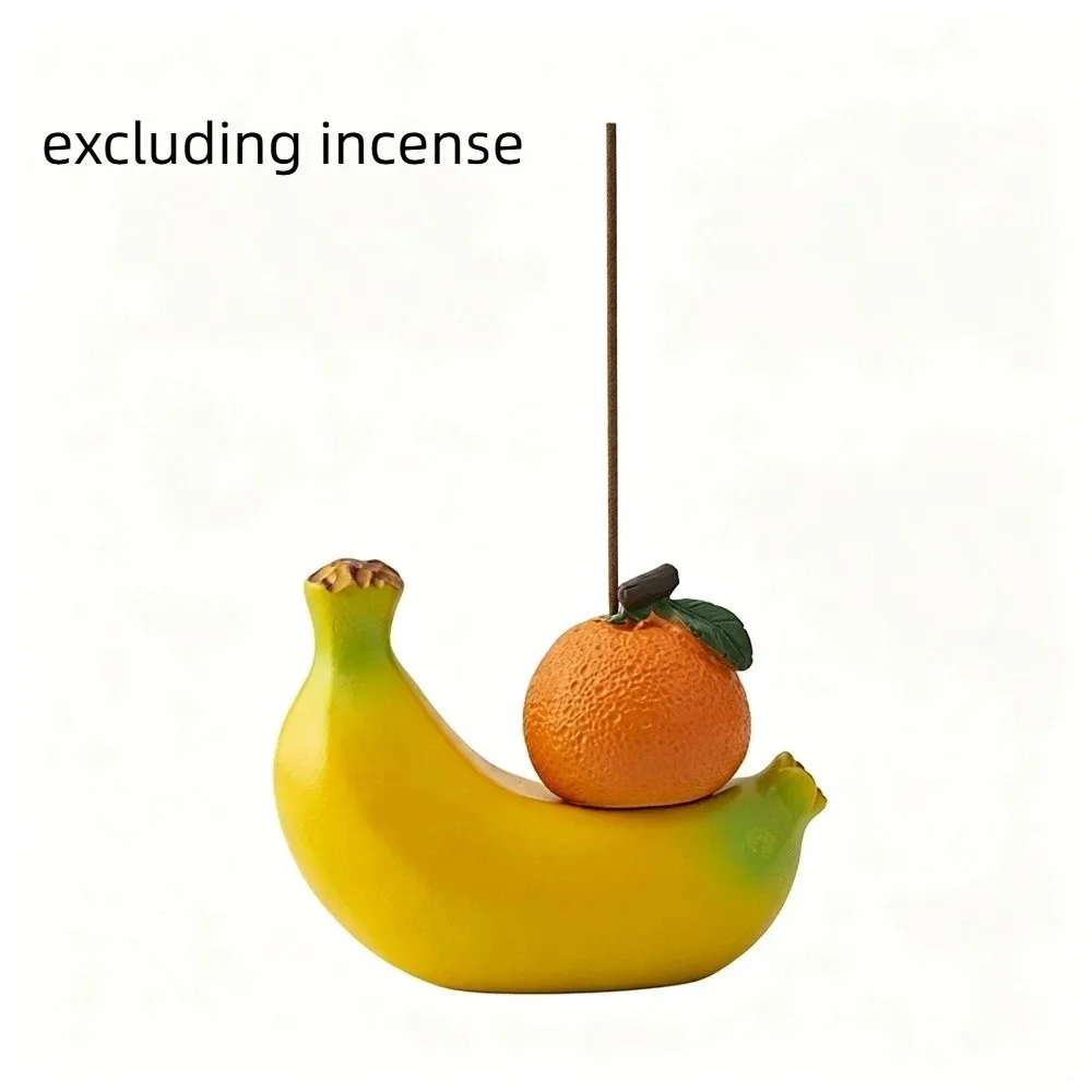 Resin Orange Banana Incense Holder Lucky Realistic Thread Incense Plug Decorative Funny Incense Stand Aromatherapy Stove