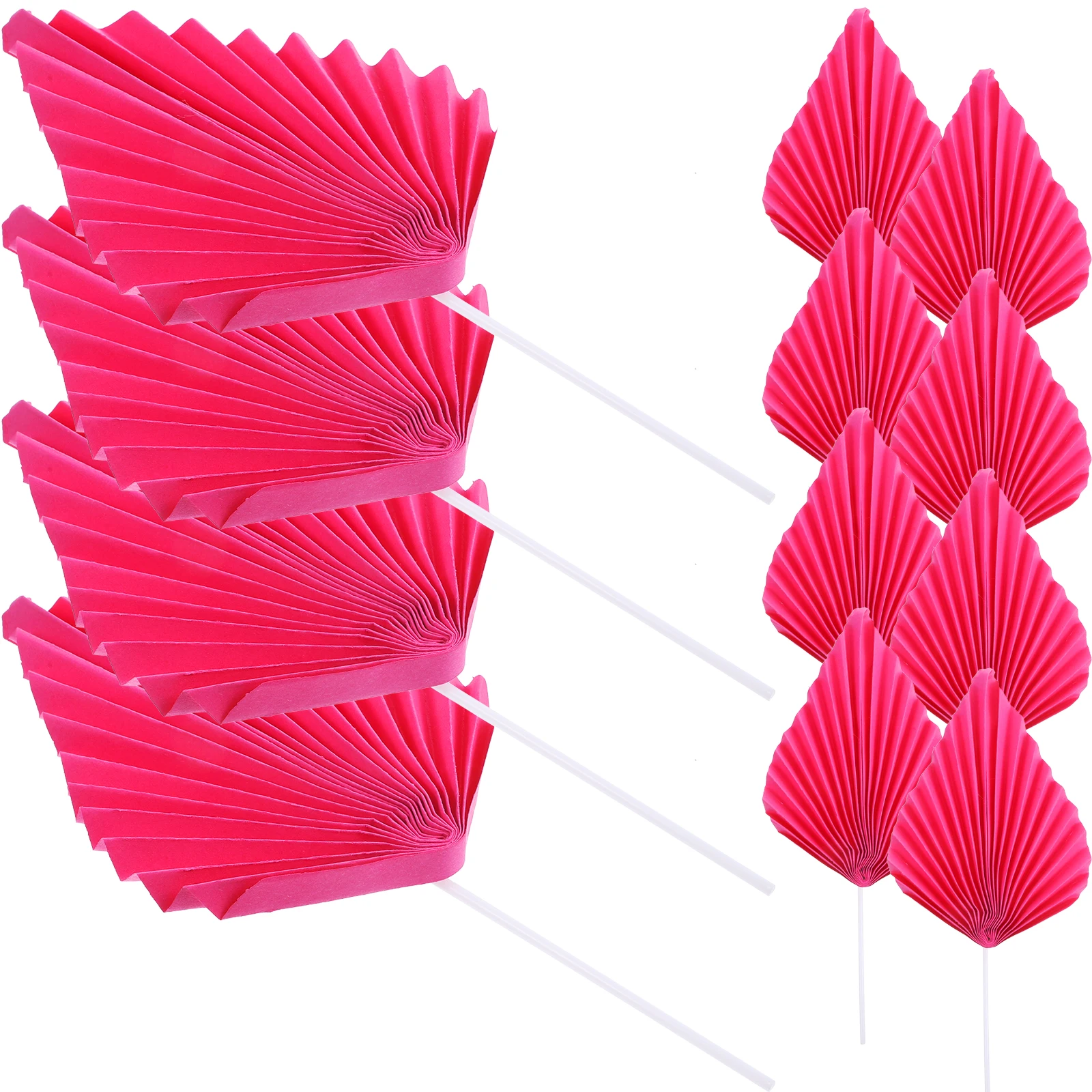 

10 Pairs Palm Leaf Decorations Green Large Birthday Party Tropical Cake Toppers Dessert Inserts Safe Elegant Practical