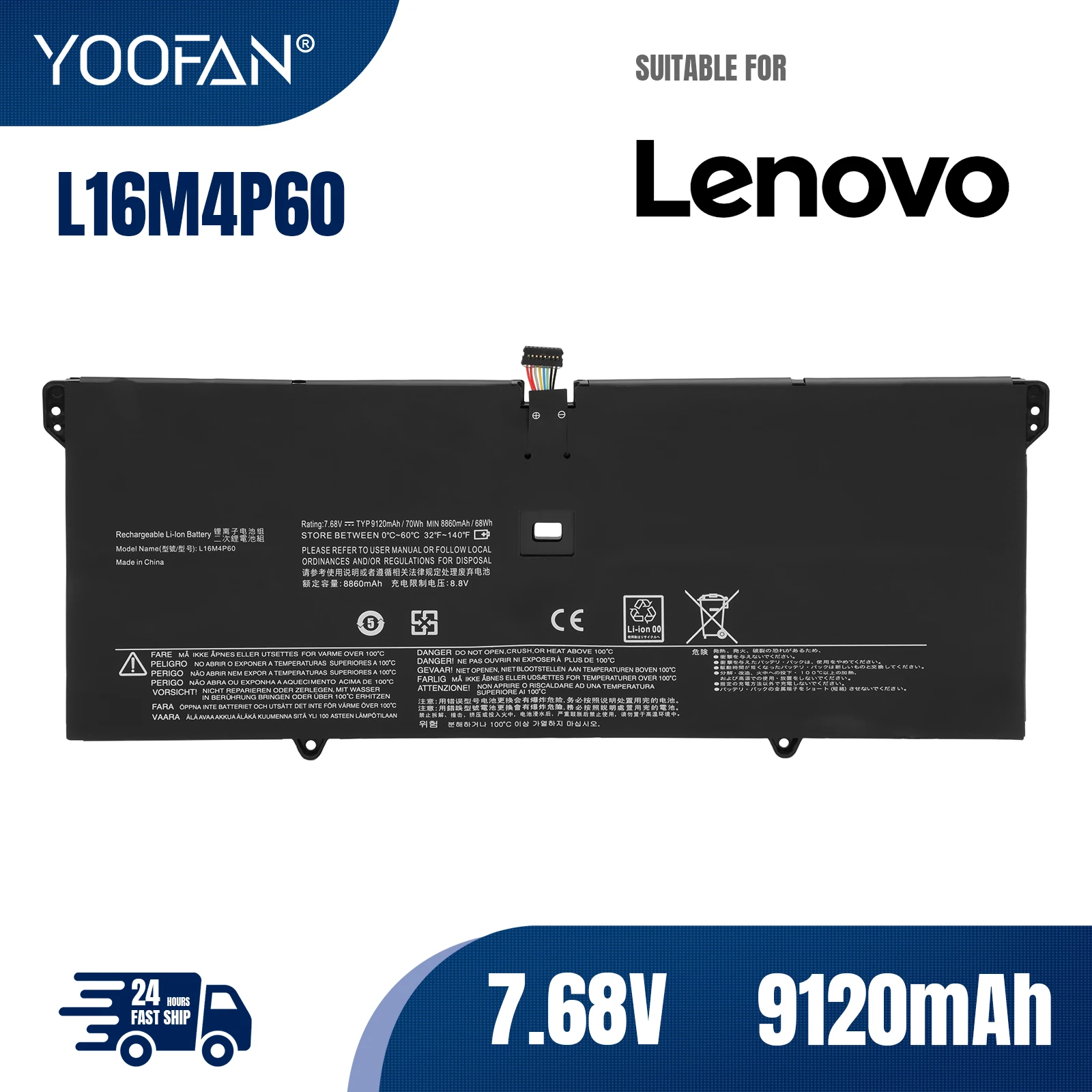 

Оригинальный аккумулятор YOOFAN0 L16M4P60 L16C4P61 5B10N01565 для ноутбука Lenovo YOGA 920,YOGA 6 Pro-13IKB,Yoga 920-13IKB 80Y7002XGE