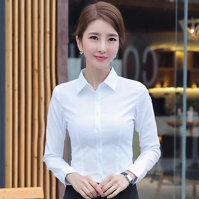 Korean Fashion Women Shirts White Shirt Women Long Sleeve Shirts Tops Office Lady Basic Shirt Blouses 2024 Autumn Woman Blouse