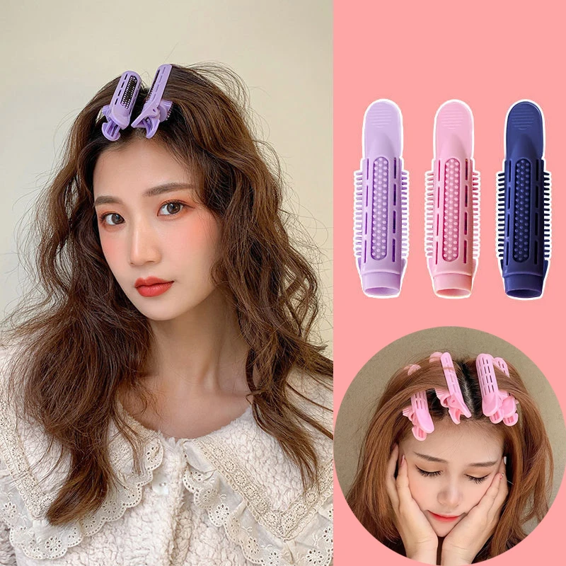 2 pçs macio curling hairpin rolos raízes do cabelo grampo de cabelo feminino volumizing curling fixo plástico modelador de cabelo torção ferramentas estilo