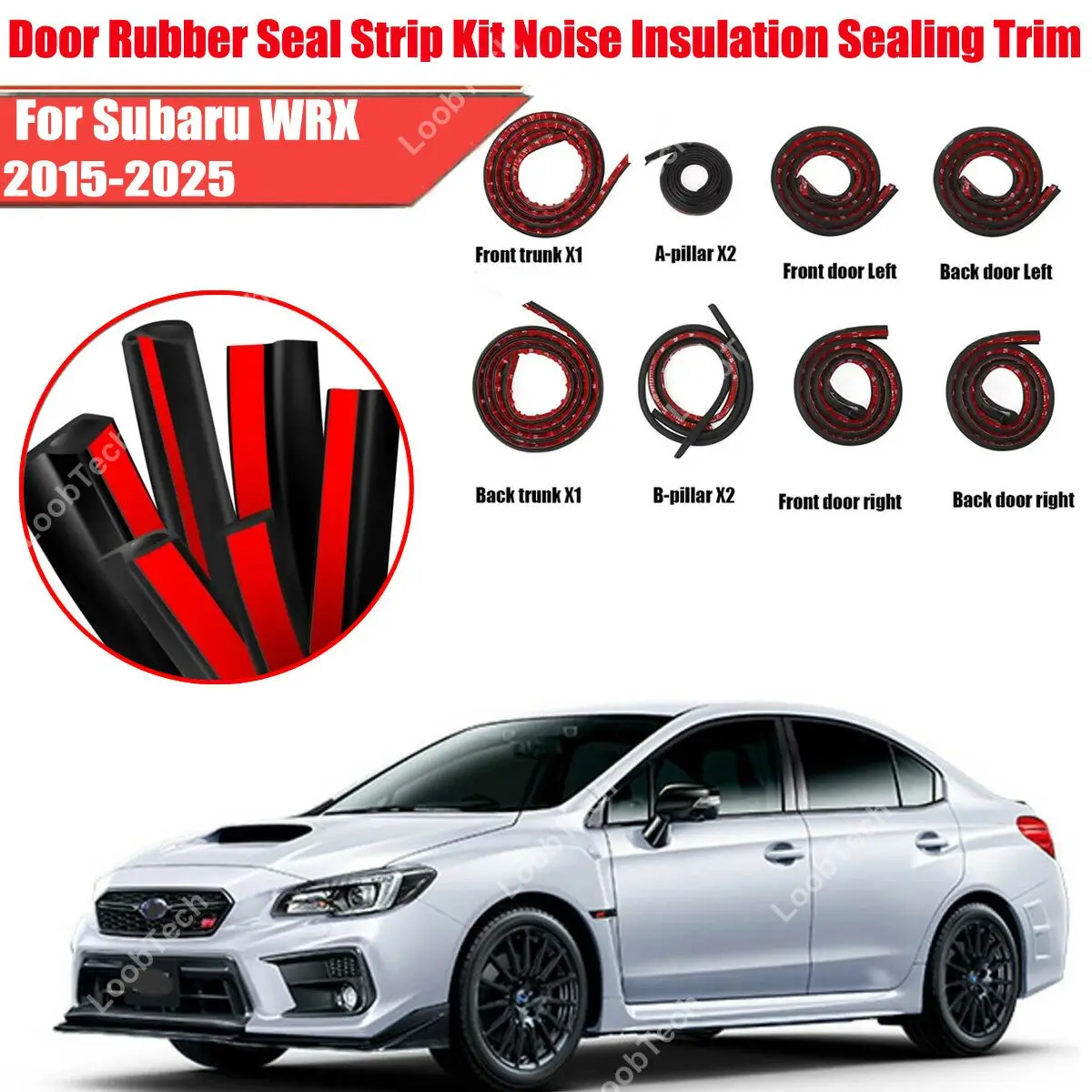 

Door Seal Strip Kit Rubber Weather Draft Wind Noise Reduction For Subaru WRX STI Self Adhesive Engine Cover Soundproof Strip