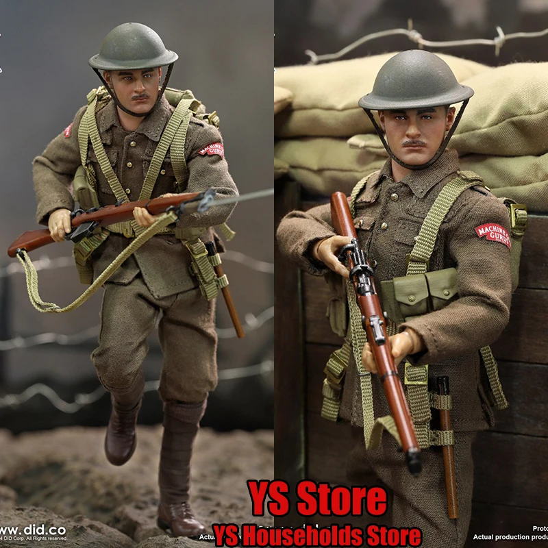 DID XB80028 1/12 WWI British Infantryman Action Figure Albert Brown Cloth Design Movable 6