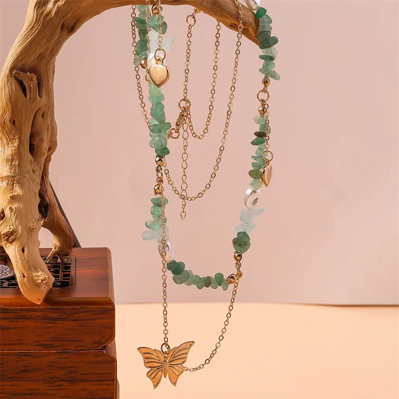 Aihua Boho Kpop Bunte Unregelmäßige Naturstein Hohl Stern Anhänger Halsband Halskette Frauen Goth Perle Kette Y2K Schmuck Zubehör – Detail 15