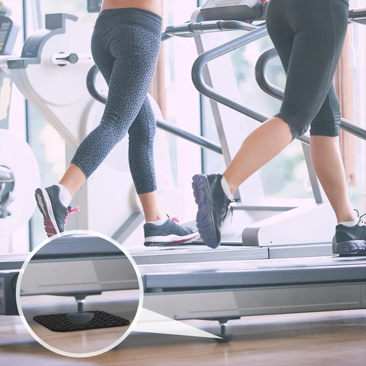 

Exquisite- 8pcs Treadmill Walking Mat Pad, Non-Slip Silicone Noise Reduction Workout Mat, Gym Accessories