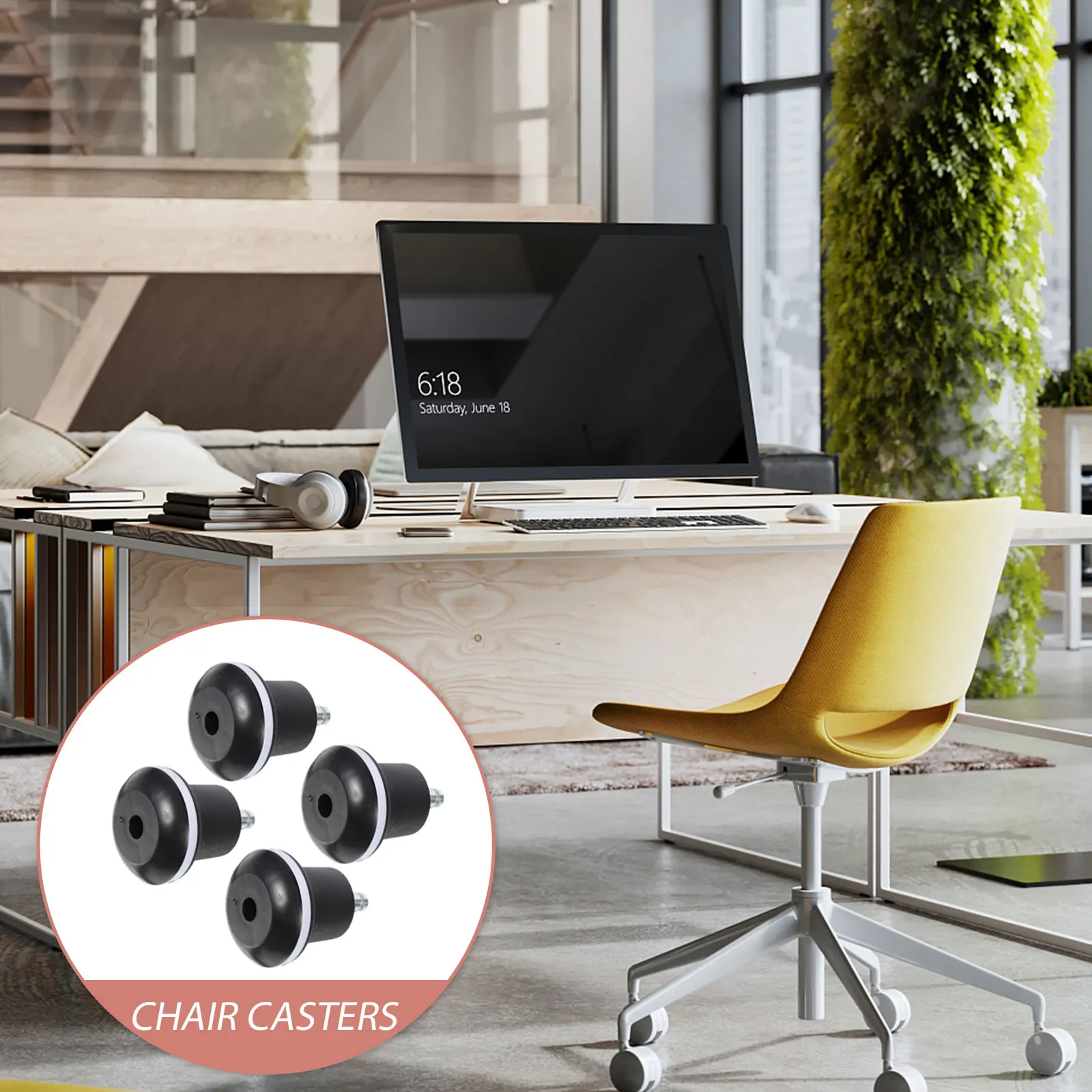 

4 Pcs Nonslip Office Chair Wheels Thick Fixed Casters Small Replacements Sturdy Plastic Leg Protectors Furniture Hardware