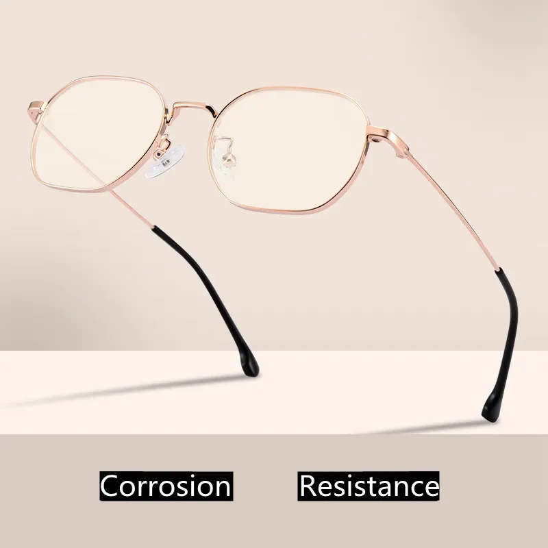 Ultralight Titanium Alloy Anti Blue Light Glasses Women Vintage Little Round Frame Reading Glasses Prescription Spectacles