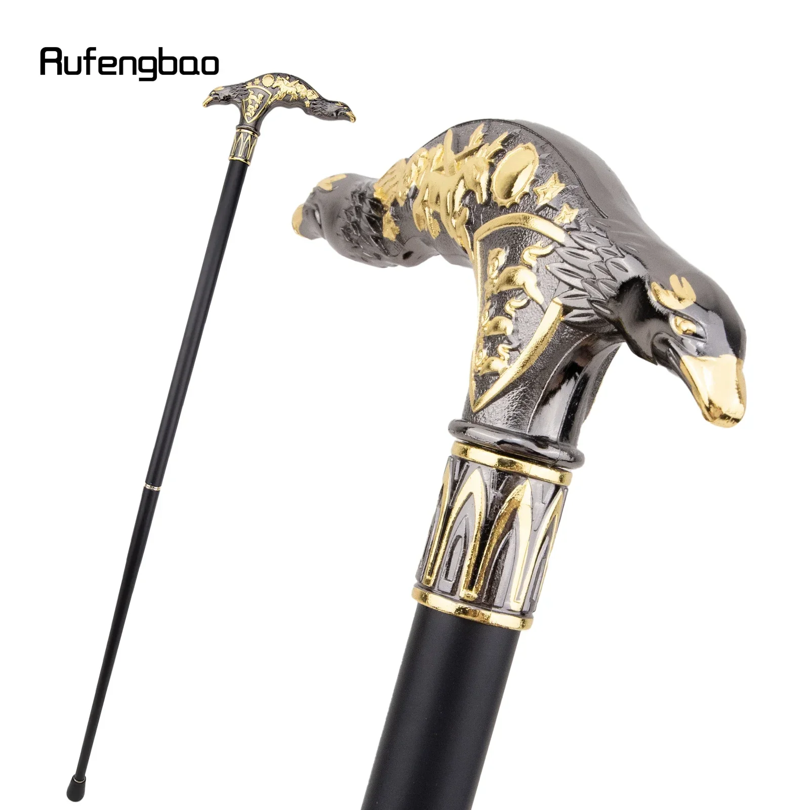Black Golden Eagle Head Fashion Walking Stick Decorative Stick Cospaly Vintage Party  Performance stage Cane  93cm