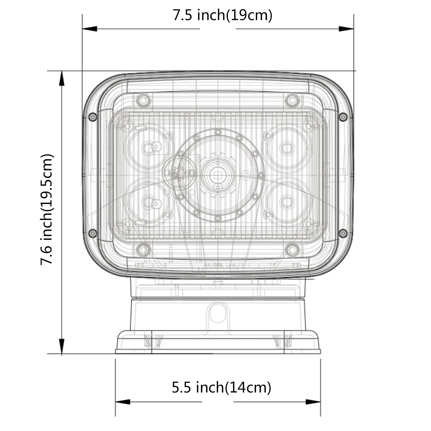 12-24V 4000LM 360° Rotate Remote Control Led Search Light 6 Magnets Portable Marine Boat Spotlight IP65