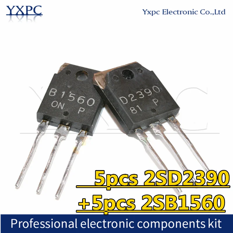 

5Pairs 2SB1560 2SD2390 TO3P 5pcs B1560+5pcs D2390 TO247 Chips