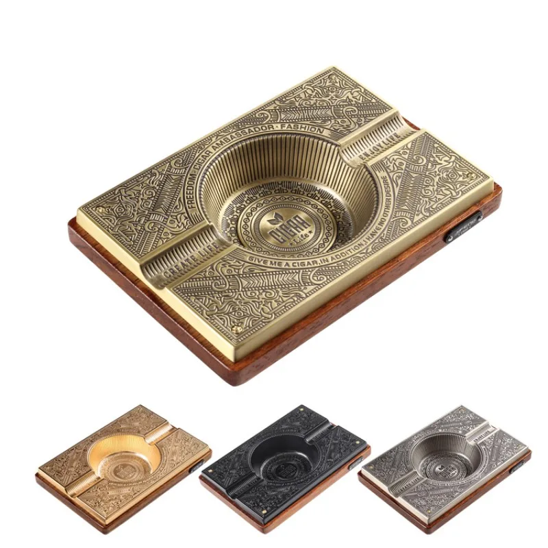Monsoon Stainless Steel, Metal Stylish Portable Living Room Bar Cigar Ashtray JF-2002