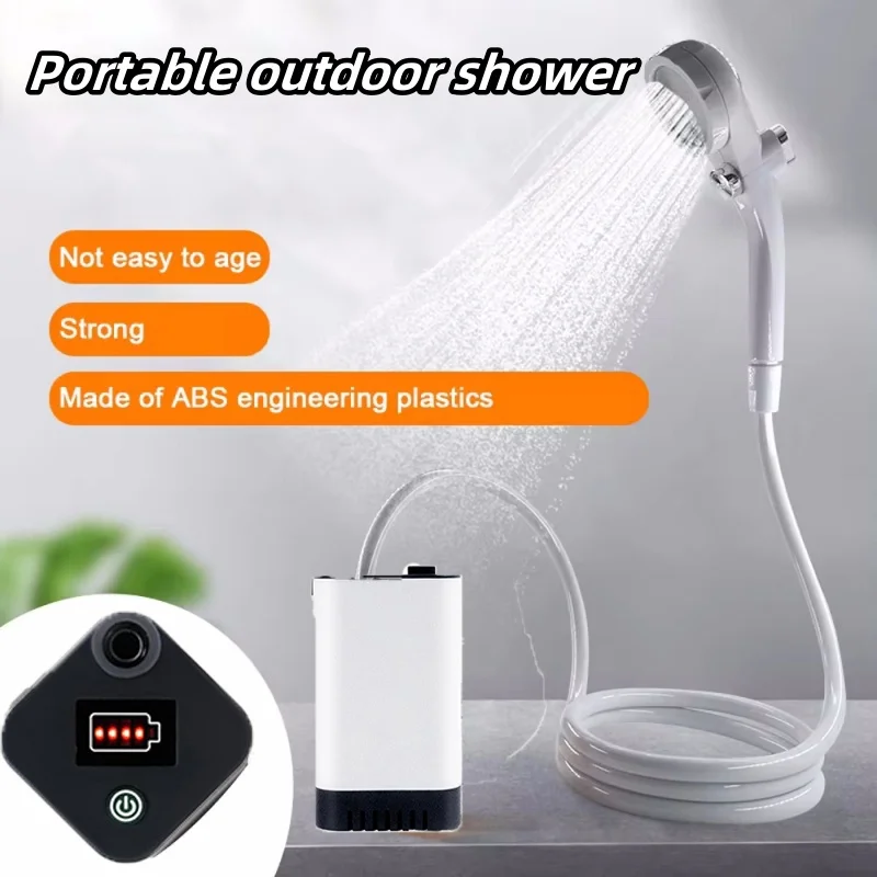 

Уличный душ с дисплеем мощности, портативный уличный душ для кемпинга, подходит для пеших прогулок, пляжа, купания питомцев, душа, мойки автомобилей