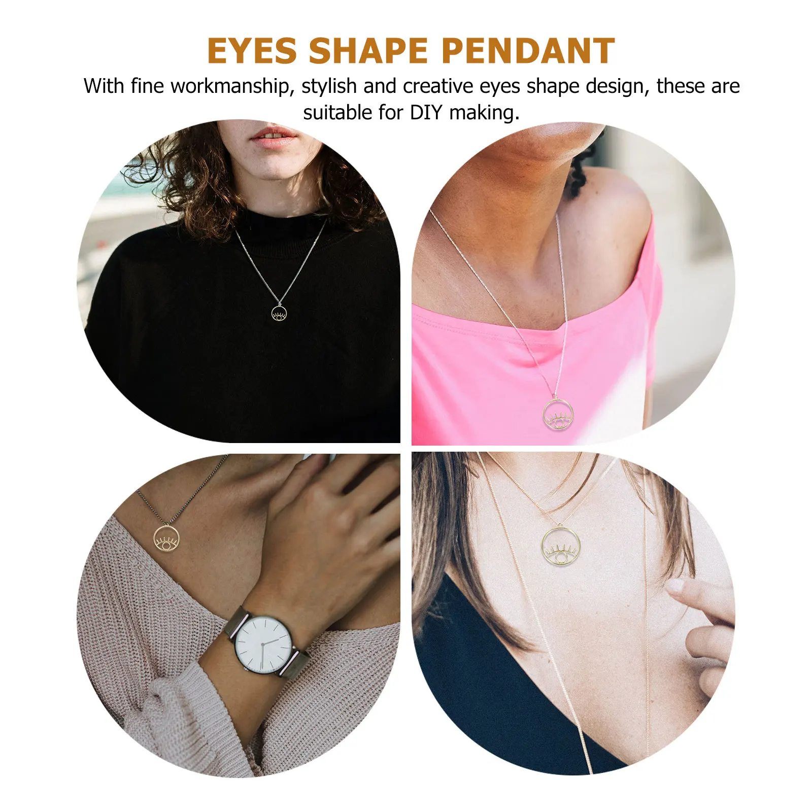 

20Pcs Eyes Shape Hollow Out Pendant Jewelry Making Supplies DIY Necklace Bracelet Decorations Eyes Shape Pendant