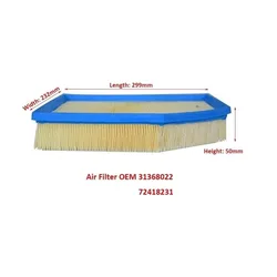 Air Filter For VOLVO V40 Hatchback (525, 526) 2014-2020 1.5L 2.0L D2 D3 D4 T2 T3 T4 T5 Model Car Engine Air Filter OEM 31368022
