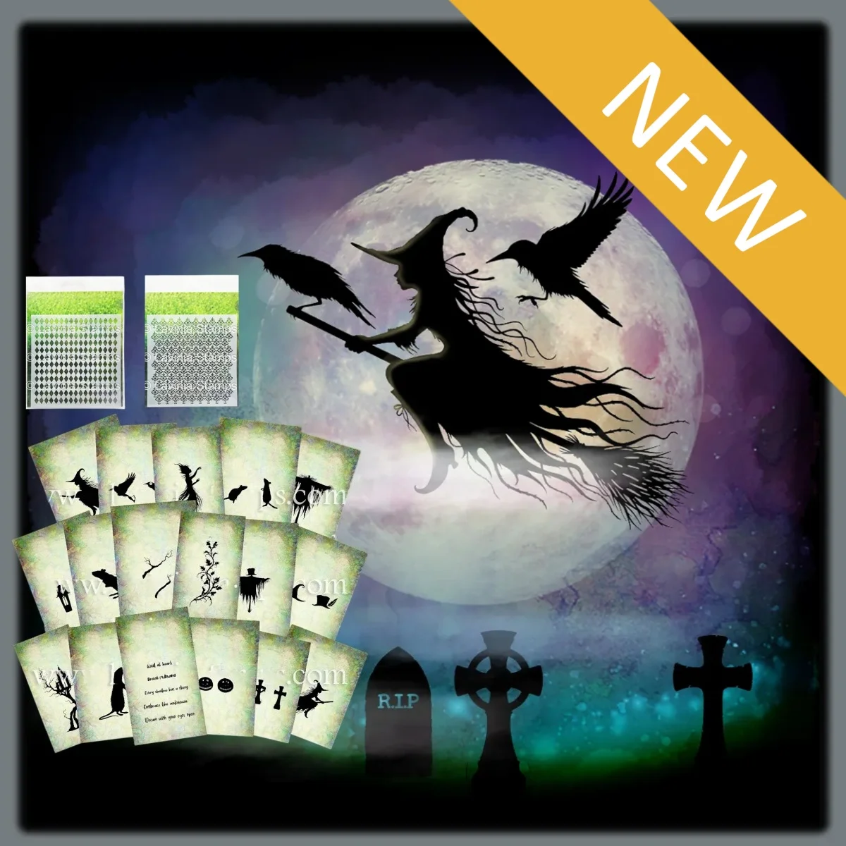 2026 New Halloween Witch Mouse Clear Stamps For DIY Scrapbook Embossed Card Album Stamps Craft Template Decoration
