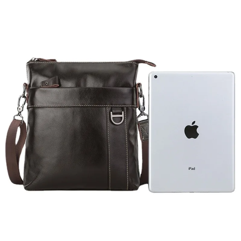 Retro crossbody bag, casual bag, business man's vertical style crossbody bag, cowhide handbag, single shoulder small bag Retro