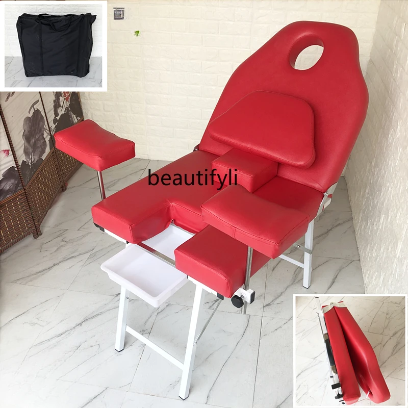 Foldable Back-Type Medical Bed Postpartum Care Facial Bed