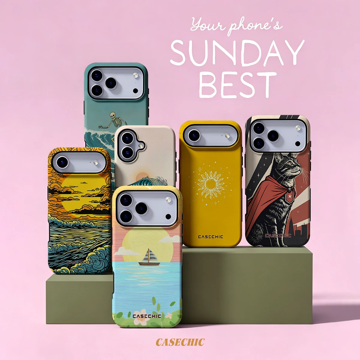 Sunset Sail & Petals For Samsung Galaxy S26 S25 S24 A56 A36 Dual Layer Luxury Fashion Full Lens Protective phone Cover CaseChic