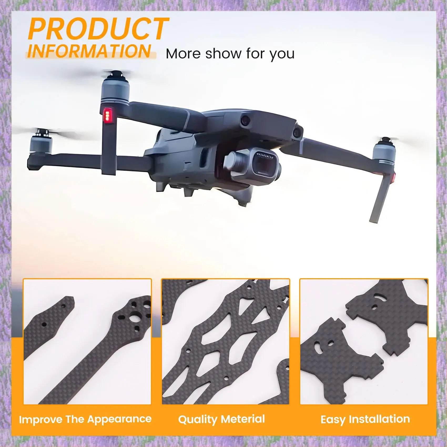 Ecologico-Per APEX HD Kit telaio da 7 pollici Quadcopter in fibra di carbonio a lungo raggio 5,5 mm Braccio 315 mm Parti fai da te per FPV Freestyle RC Dron