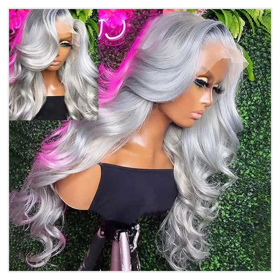 Grey Lace Fronts Wigs Human Hair 613 Hd Lace Frontal Wig 13x6 Vietnamese Raw Hair 30 40 Inch Body Wave Human Hair Wigs