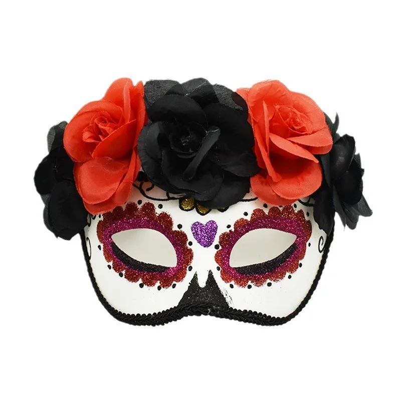 Halloween Blumenmaske, verstellbar, elegant, Party, halbe Gesichtsbedeckung, Damen, Herren, Karneval, Maskerade, Anzieh, Performance, Kostüm-Requisiten