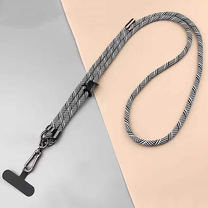 150cm Adjustable Mobile Phone Strap Outdoor Anti-lost Crossbody Phone Lanyards Neck Rope with Patch Cellphone Hanging Cord Strap