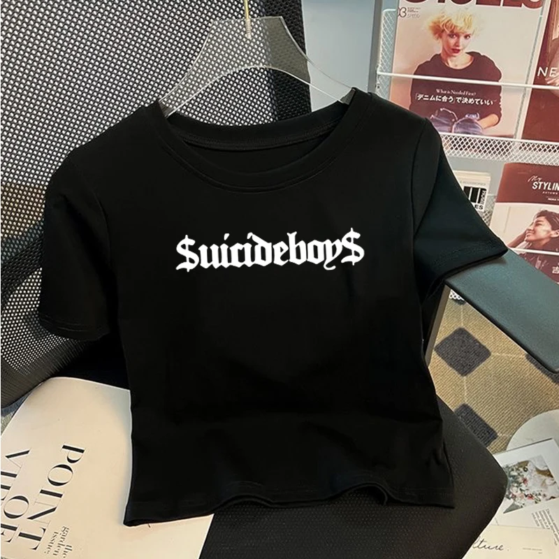 Suicideboys Crop Top American Western Rapper Top Tour Music Harajuku Hip Hop Men and Women  Suicideboys Gift to Fans Traf Summer