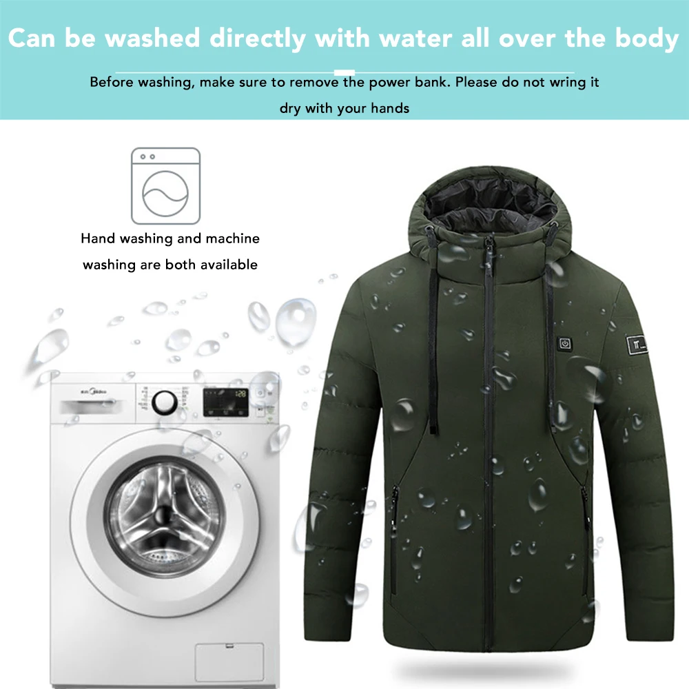 جديد الرجال في الهواء الطلق 4 مناطق ساخنة السترات الرياضية الذكية USB شحن التدفئة ملابس خارجية الشتاء الكهربائية الحرارية الدافئة سترة قطن