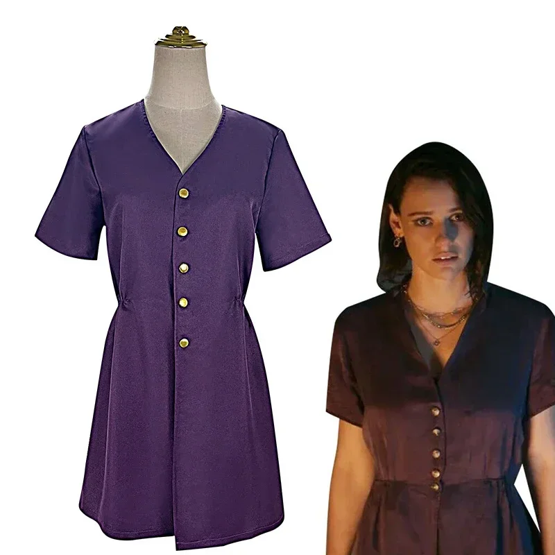 SN88 Purple Dress Halloween Costume Women Evil Dead Rise Beth Cosplay%#2@