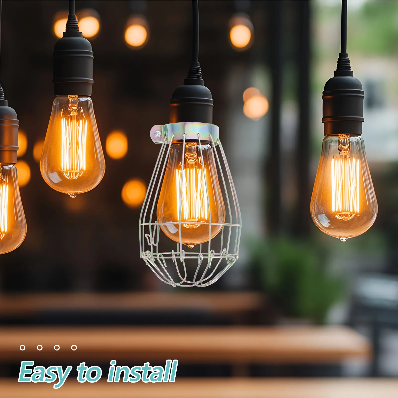 

5Pcs Bulb Guard Protective Mesh Sturdy Metal Lamp Shade Guard Cage for Workshop Factory Industrial Lighting Iron Wire Lampshade