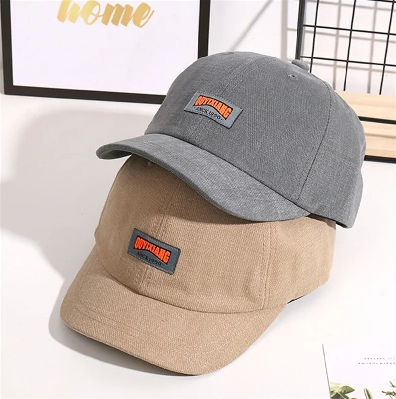 Bawełniana czapka z daszkiem z krótkim rondem Mężczyźni Kobiety Dorywczo Vintage Dad Hat Regulowany styl Trucker Niskoprofilowe czapki Nylonowa