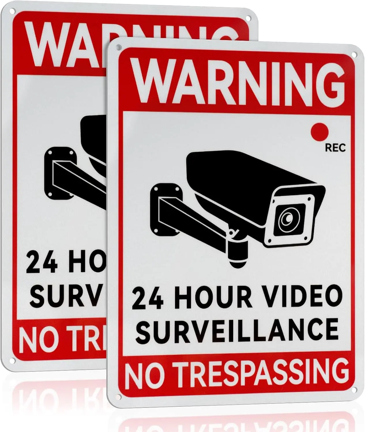 

Набор из 2 водонепроницаемых светоотражающих знаков для камер видеонаблюдения, с УФ-печатью, для улицы, подъездных путей, защиты бизнеса и дома