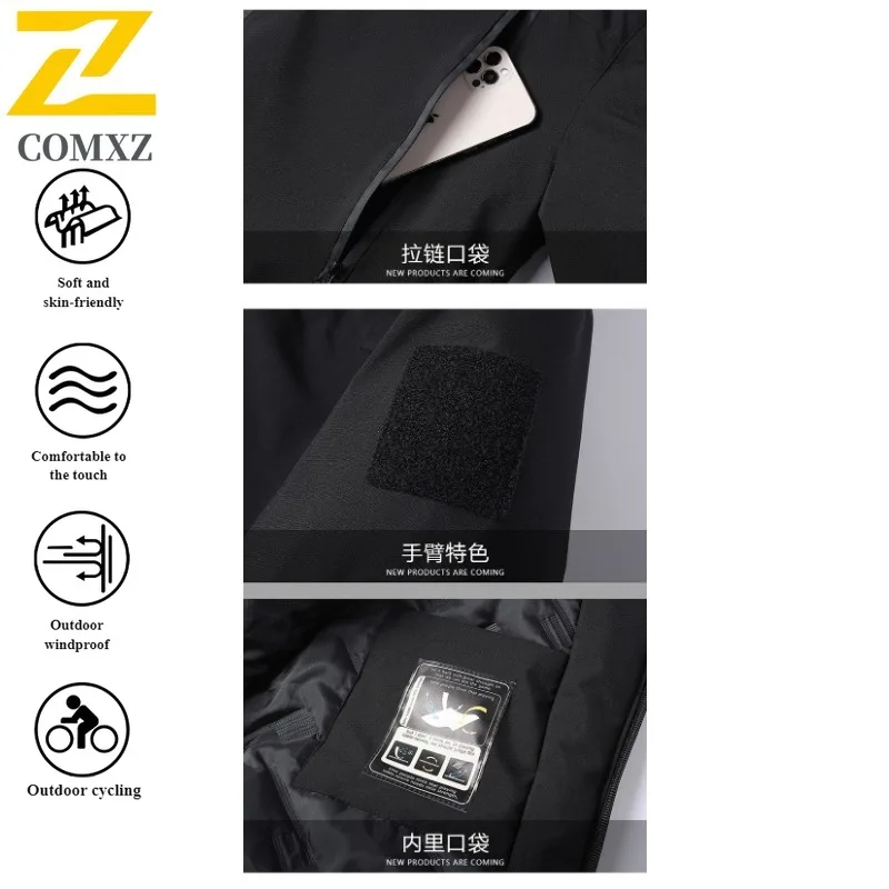 "EiAO سترة واقية من الجرافين ساخنة الرجال مقنعين الشتاء سترة مقاوم للماء يندبروف الحرارية معطف في الهواء الطلق للتخييم الصيد 2025 #6