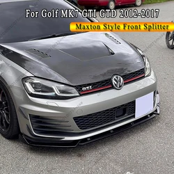 For VW Golf Mk7 GTI GTD Golf 7 GTI 2012-2017 MAXTON Style Car Front Bumper Lip Splitter Spoiler Front Bumper Cap Spoiler Bodykit